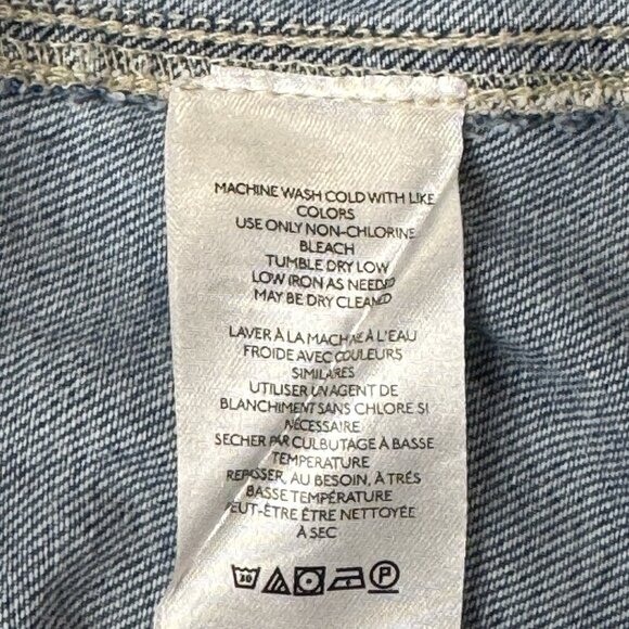 We The Free People High Roller Jumpsuit Womens L Blue Denim Pull On Relaxed Crop - Picture 8 of 10